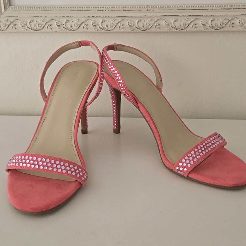 Marc Fisher pink slingback jeweled sandals Size 8.5